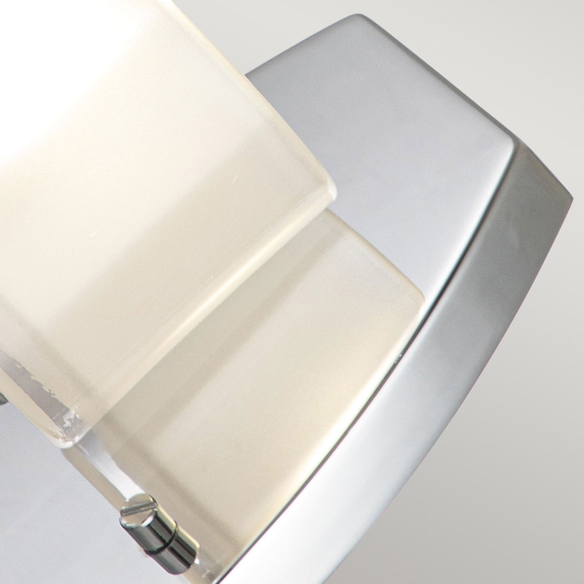 Meridian IP44 Bathroom Wall Light in Polished Chrome with Opal Glass