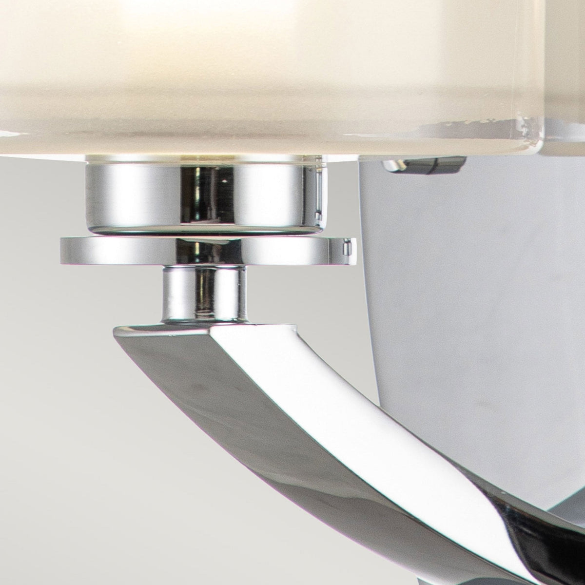 Meridian IP44 Bathroom Wall Light in Polished Chrome with Opal Glass