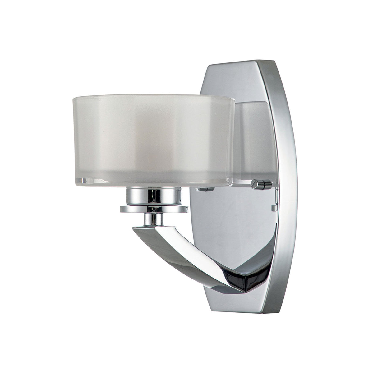 Meridian IP44 Bathroom Wall Light in Polished Chrome with Opal Glass