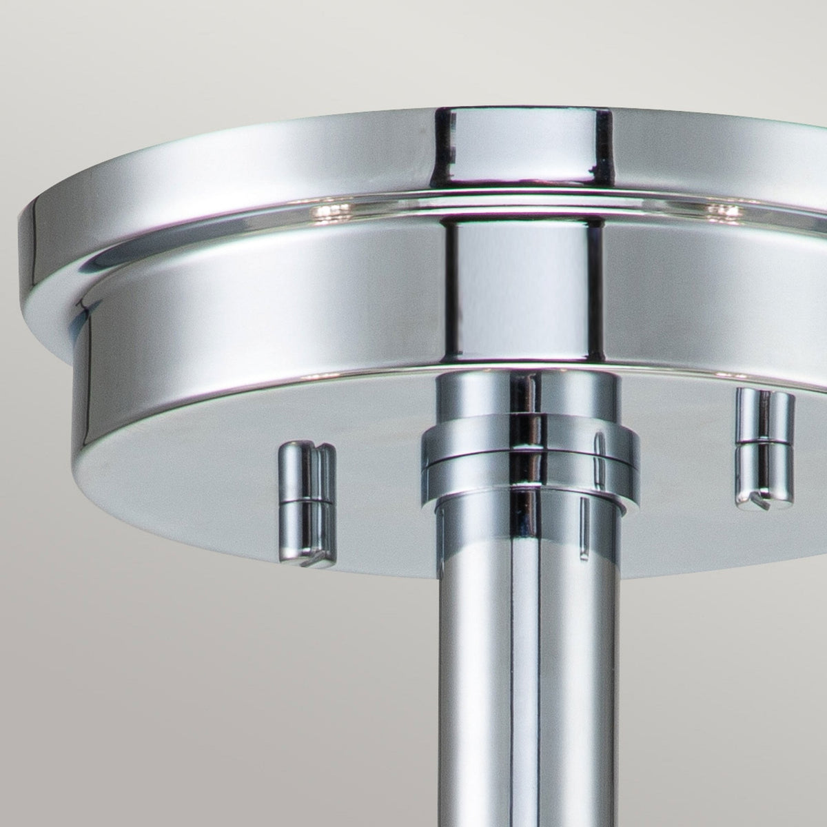 Meridian IP44 Bathroom Semi Flush Ceiling Light in Polished Chrome with Opal Glass