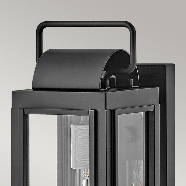 Sag Harbor IP44 Exterior Small Wall Light in Black with Clear Class