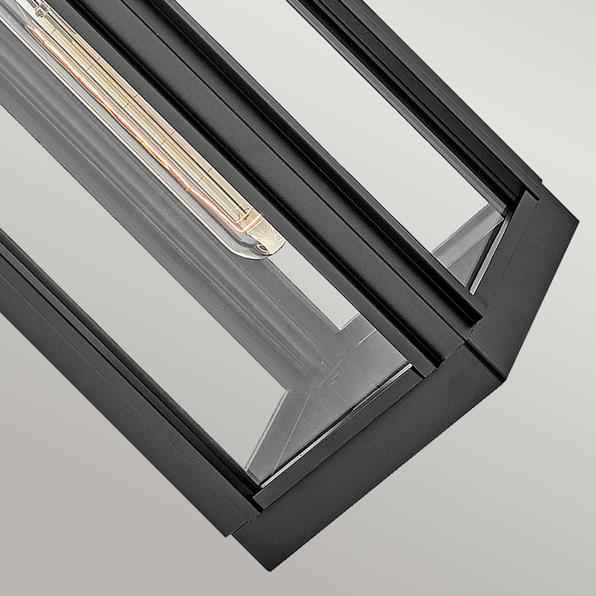 Sag Harbor IP44 Exterior Small Wall Light in Black with Clear Class