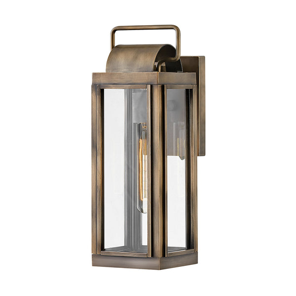 Sag Harbor IP44 Exterior Small Wall Light in Burnished Bronze with Clear Class