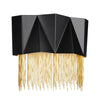 Zuma Geometric Wall Light in Satin Black with Fine Gold Jeweller's Chain