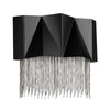 Zuma Geometric Wall Light in Satin Black with Fine Silver Jeweller's Chain