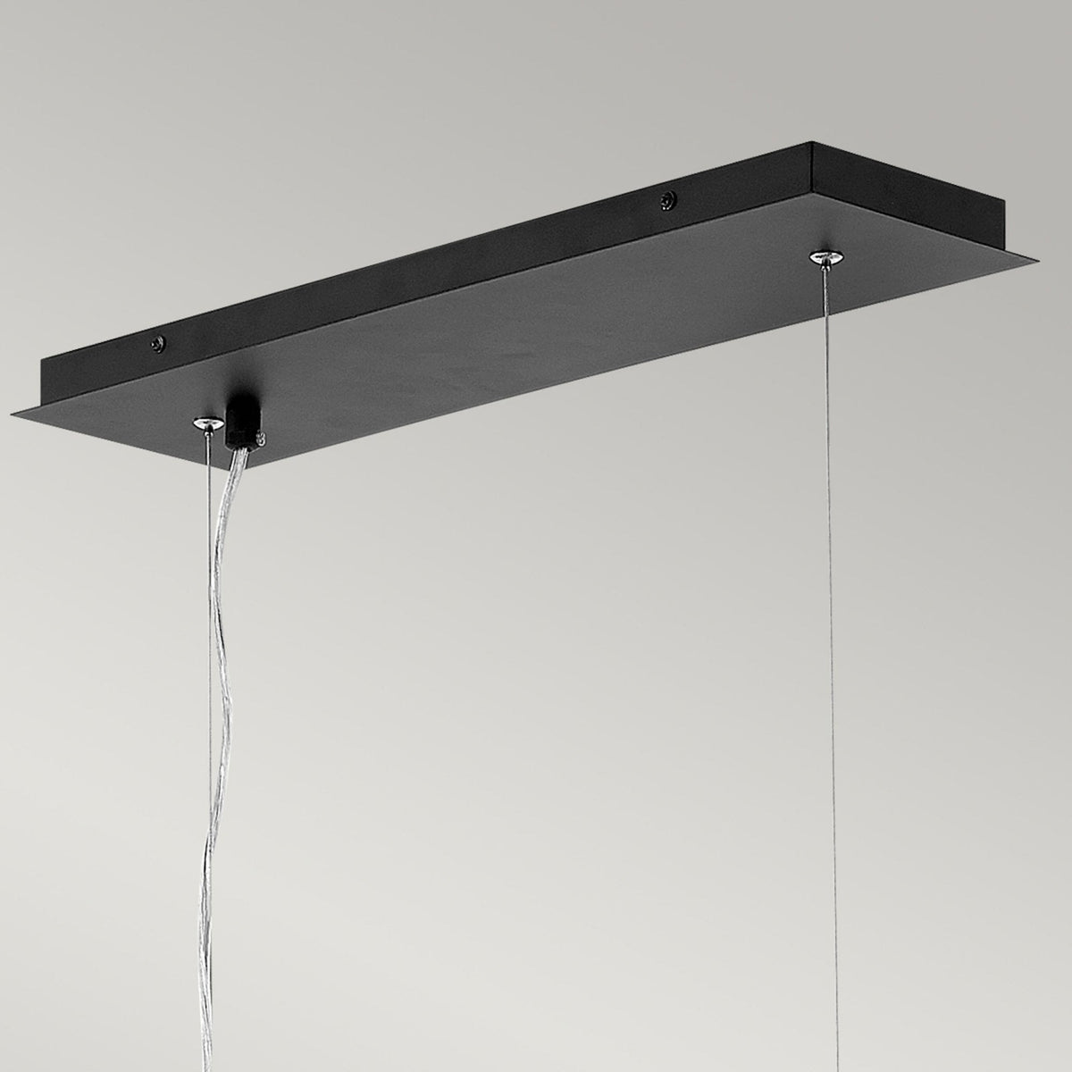 Zuma Geometric Linear Pendant in Satin Black with Fine Silver Jeweller's Chain