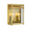Holborn IP44 Exterior Medium Half Lantern Wall Light in Brushed Brass