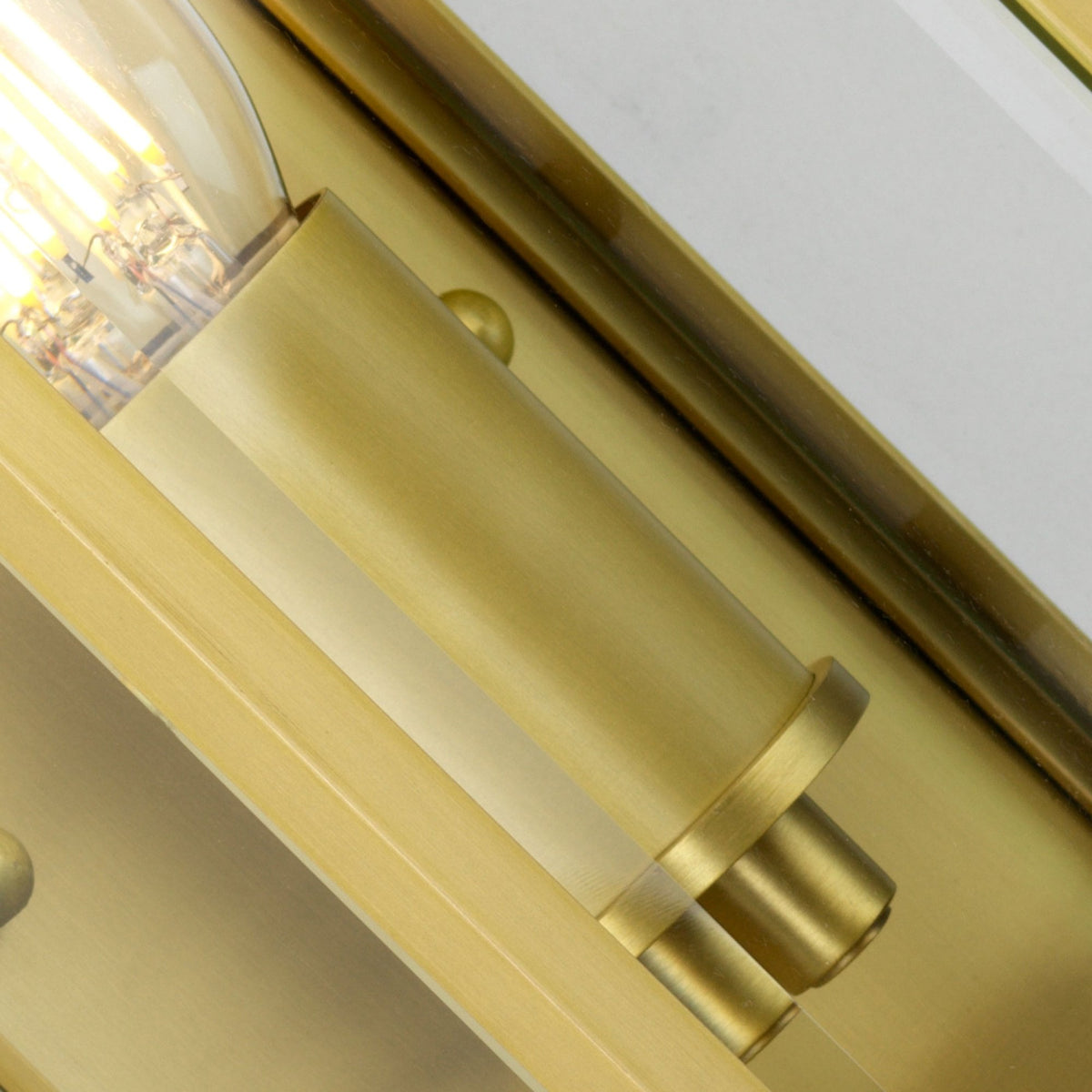 Holborn IP44 Exterior Small Half Lantern Wall Light in Brushed Brass