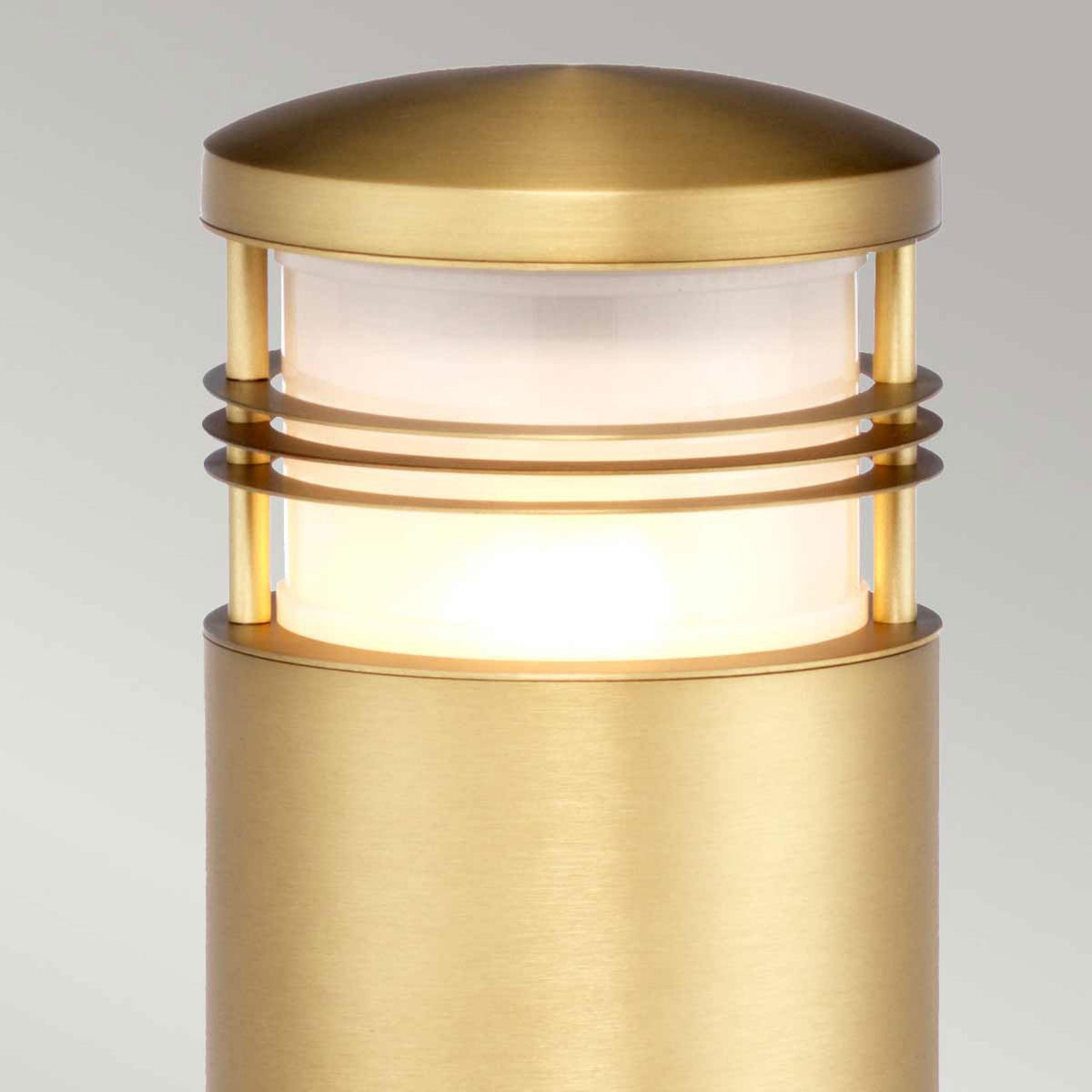 New Brighton Coastal IP55 Solid Brass Bollard Light in Brushed Brass Finish