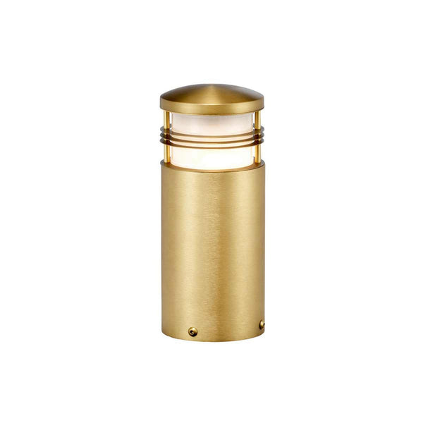 New Brighton Coastal IP55 Solid Brass Mini Bollard Light in Brushed Brass Finish
