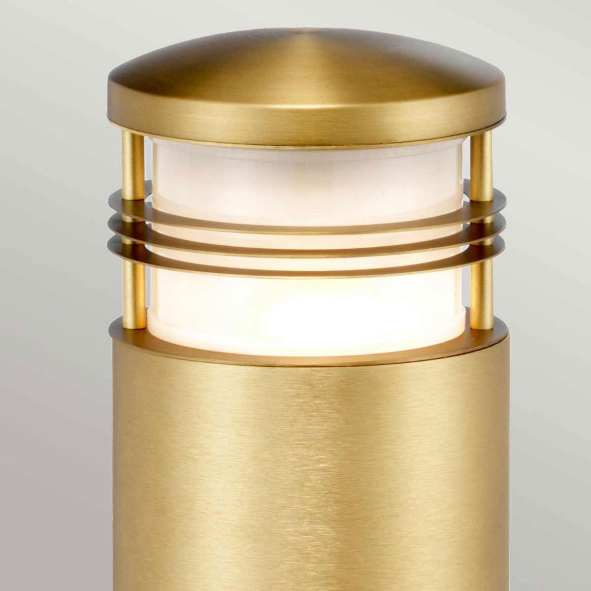 New Brighton Coastal IP55 Solid Brass Mini Bollard Light in Brushed Brass Finish