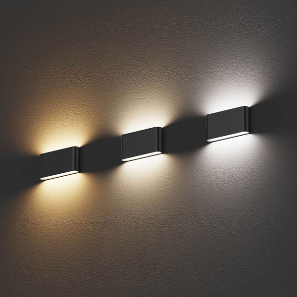 Jens IP65 Medium 10w CCT LED Wall Light in Black