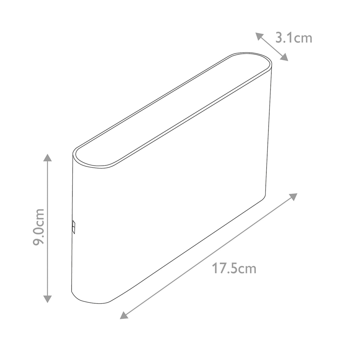 Jens IP65 Medium 10w CCT LED Wall Light in Black