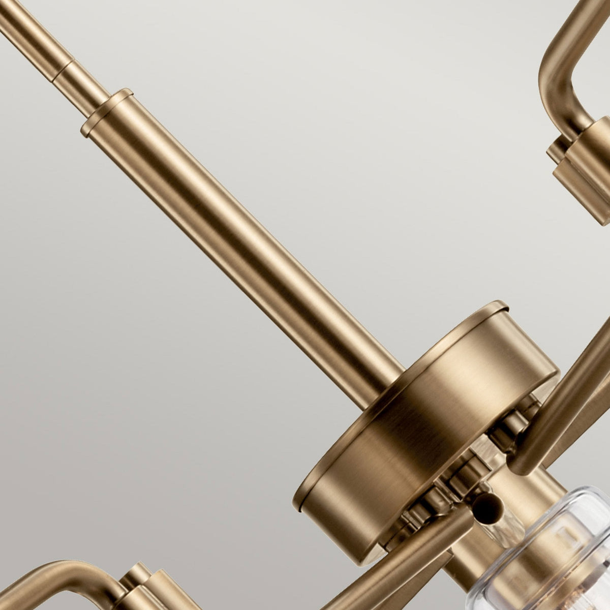 Aivian Five Arm Dual Mount Chandelier or Semi Flush Light in Weathered Brass