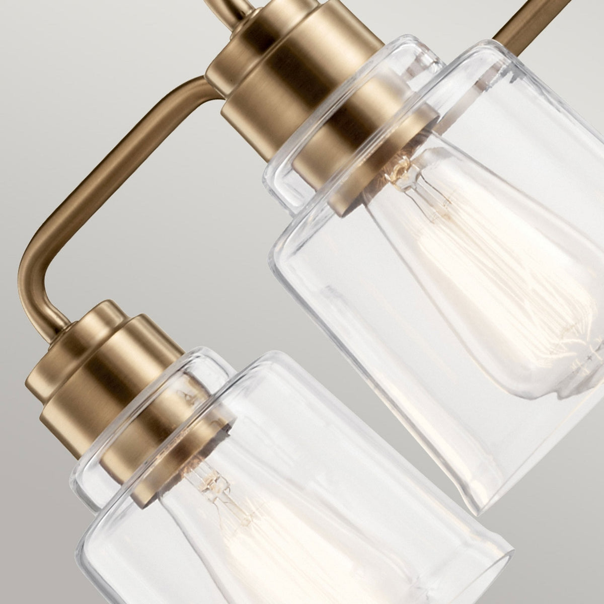 Aivian Five Arm Dual Mount Chandelier or Semi Flush Light in Weathered Brass