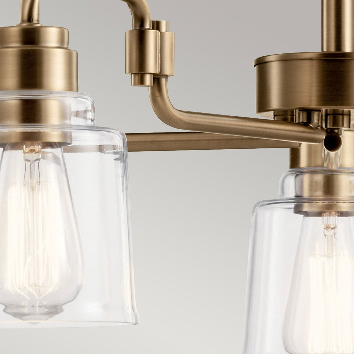 Aivian Five Arm Dual Mount Chandelier or Semi Flush Light in Weathered Brass