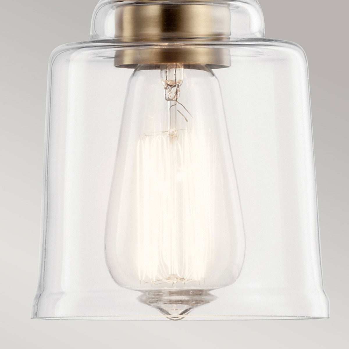 Aivian Single Drop Dual Mount Pendant or Semi Flush Light in Weathered Brass