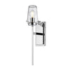Alton IP44 Bathroom Wall Light in Chrome with Clear Seeded Glass Diffuser