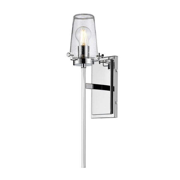 Alton IP44 Bathroom Wall Light in Chrome with Clear Seeded Glass Diffuser