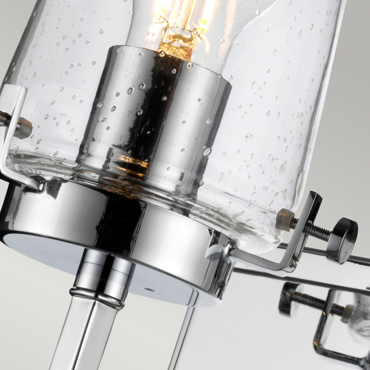 Alton IP44 Bathroom Wall Light in Chrome with Clear Seeded Glass Diffuser