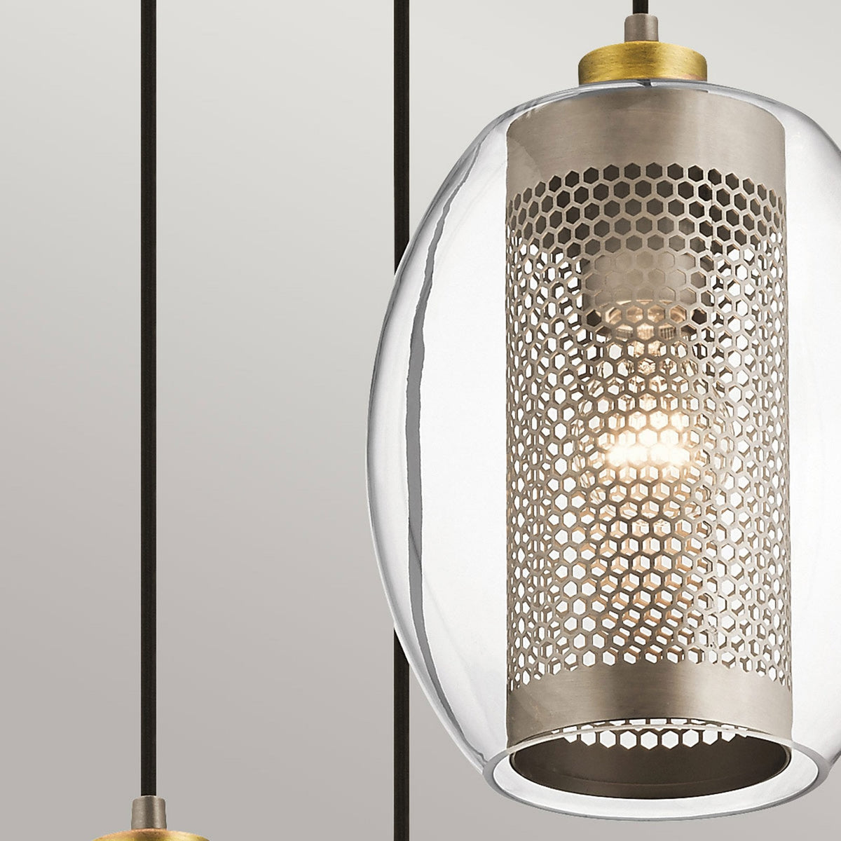 Asher II Triple Drop Cluster Pendant in Antique Pewter