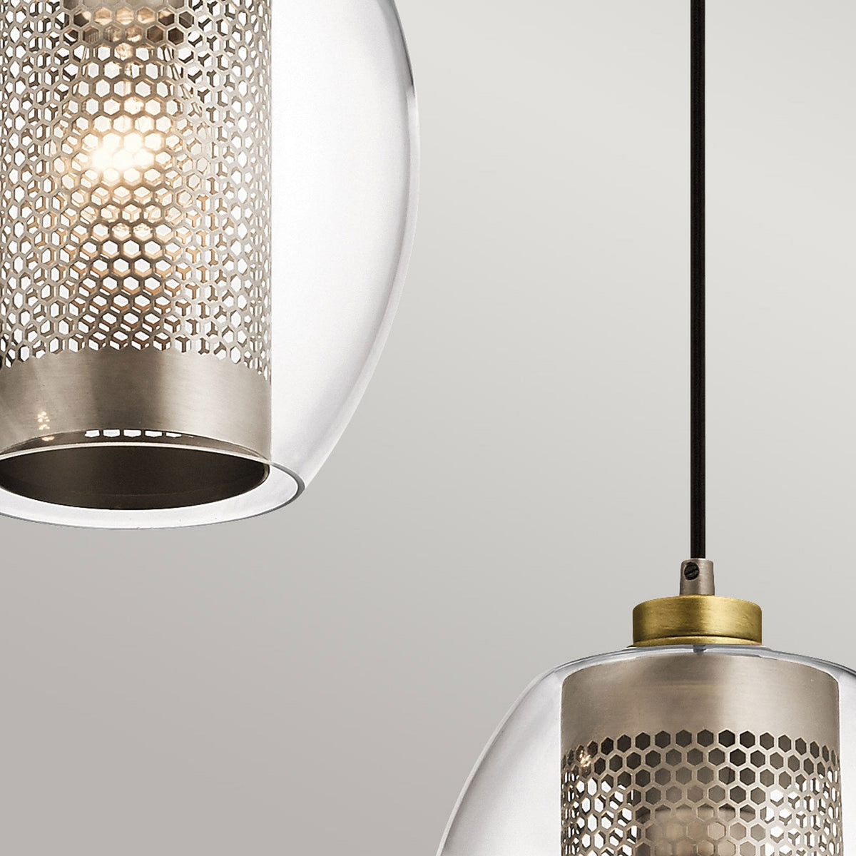 Asher II Triple Drop Linear Pendant in Antique Pewter
