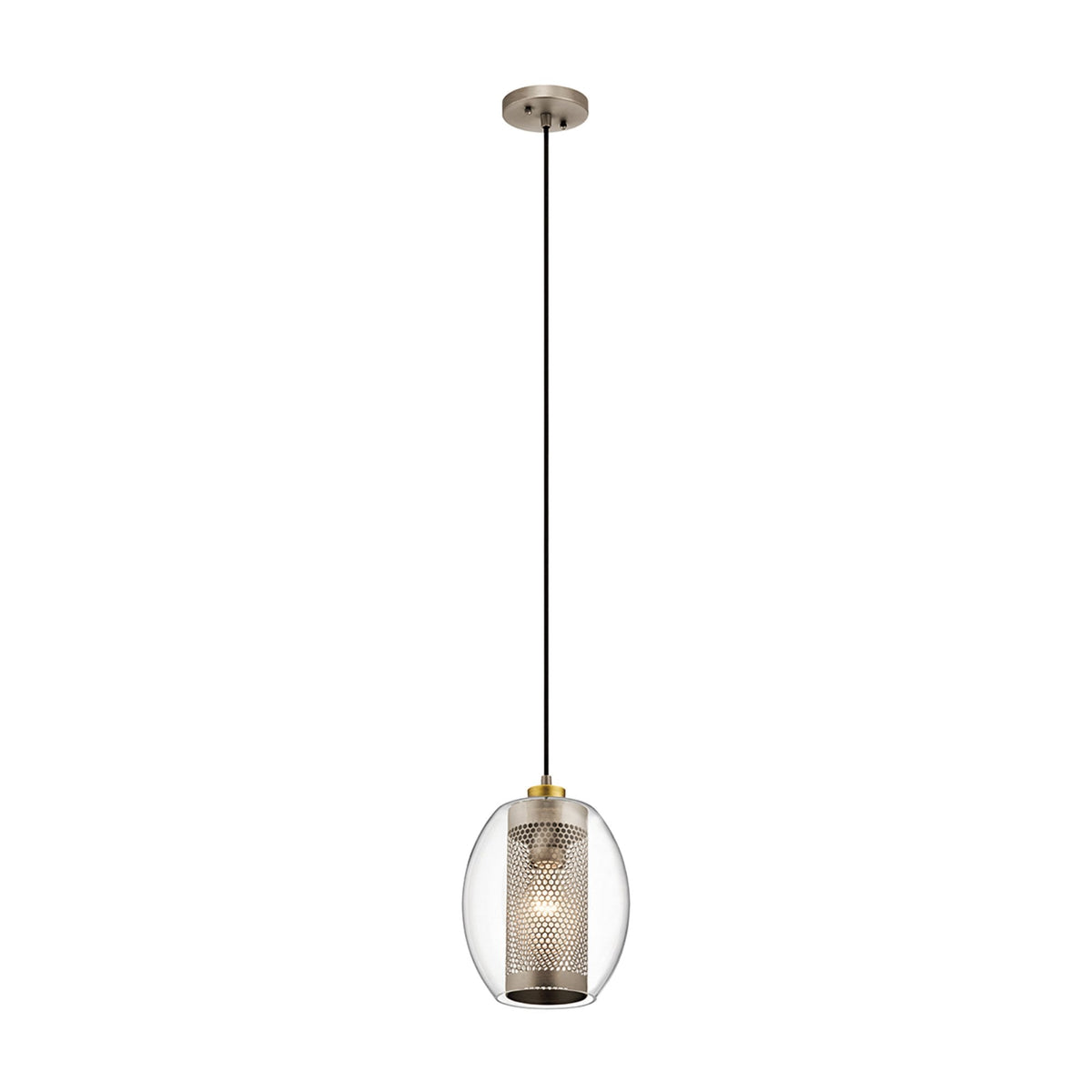 Asher II Single Drop Pendant in Antique Pewter