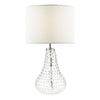 Kristina Clear Glass Table Lamp With White Linen Shade