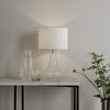 Kristina Clear Glass Table Lamp With White Linen Shade