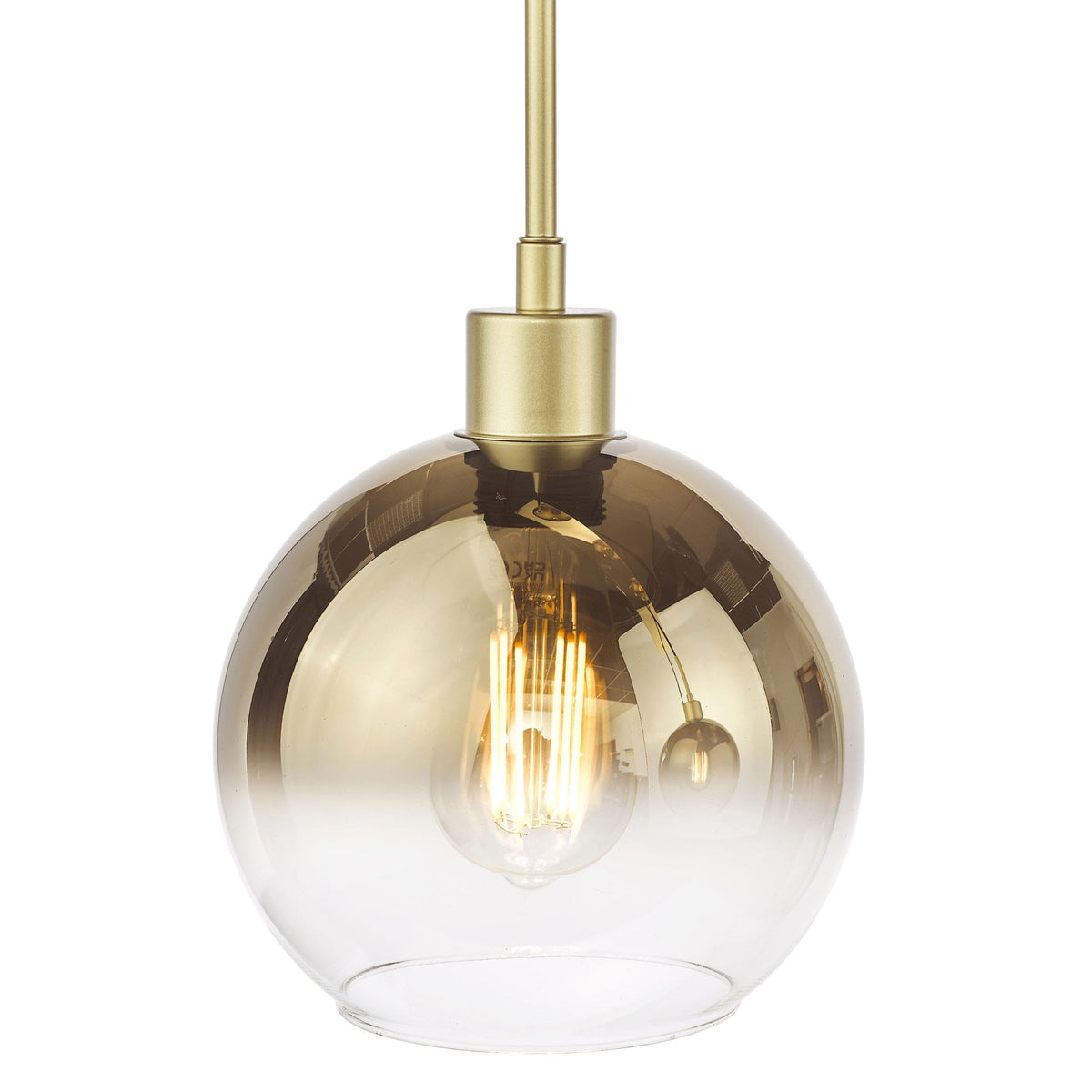 Lycia Linear Pendant In Gold With Ombre Gold Glass Shades