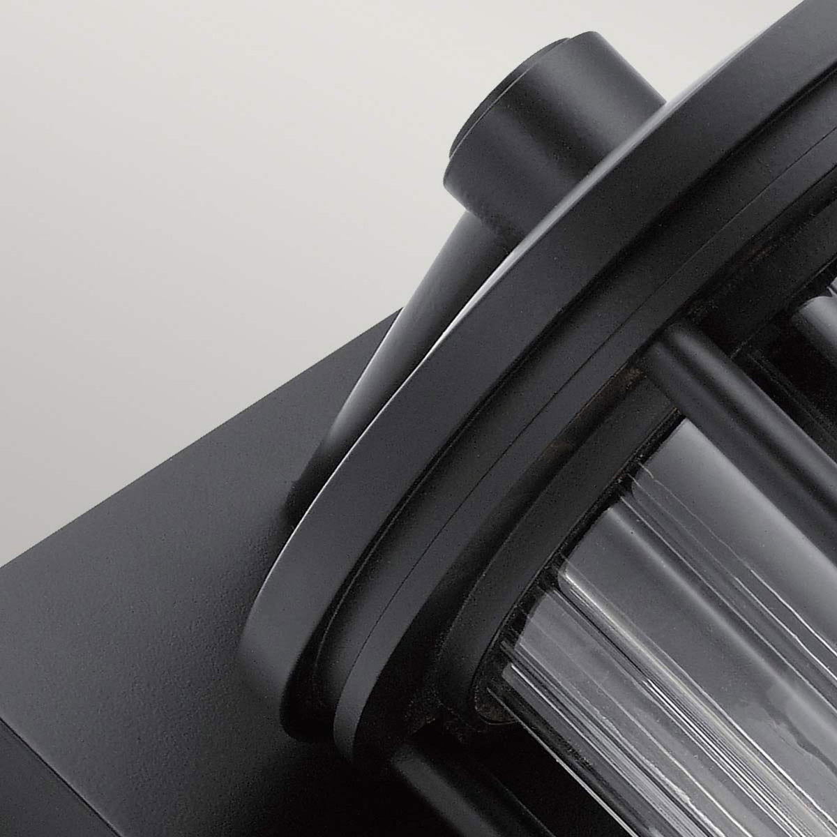 Barras Small Outdoor IP44 Wall Lantern in Black with Clear Ribbed Glass