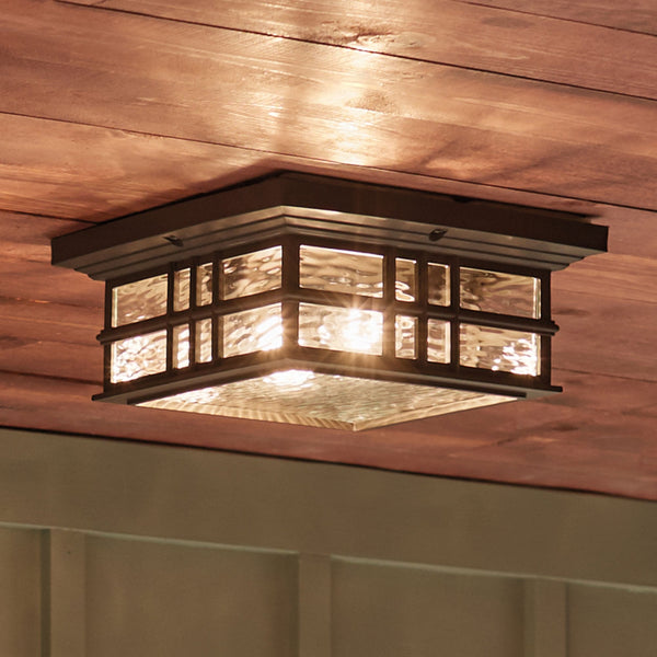 Beacon Square Coastal Flush Ceiling Light in Olde Bronze