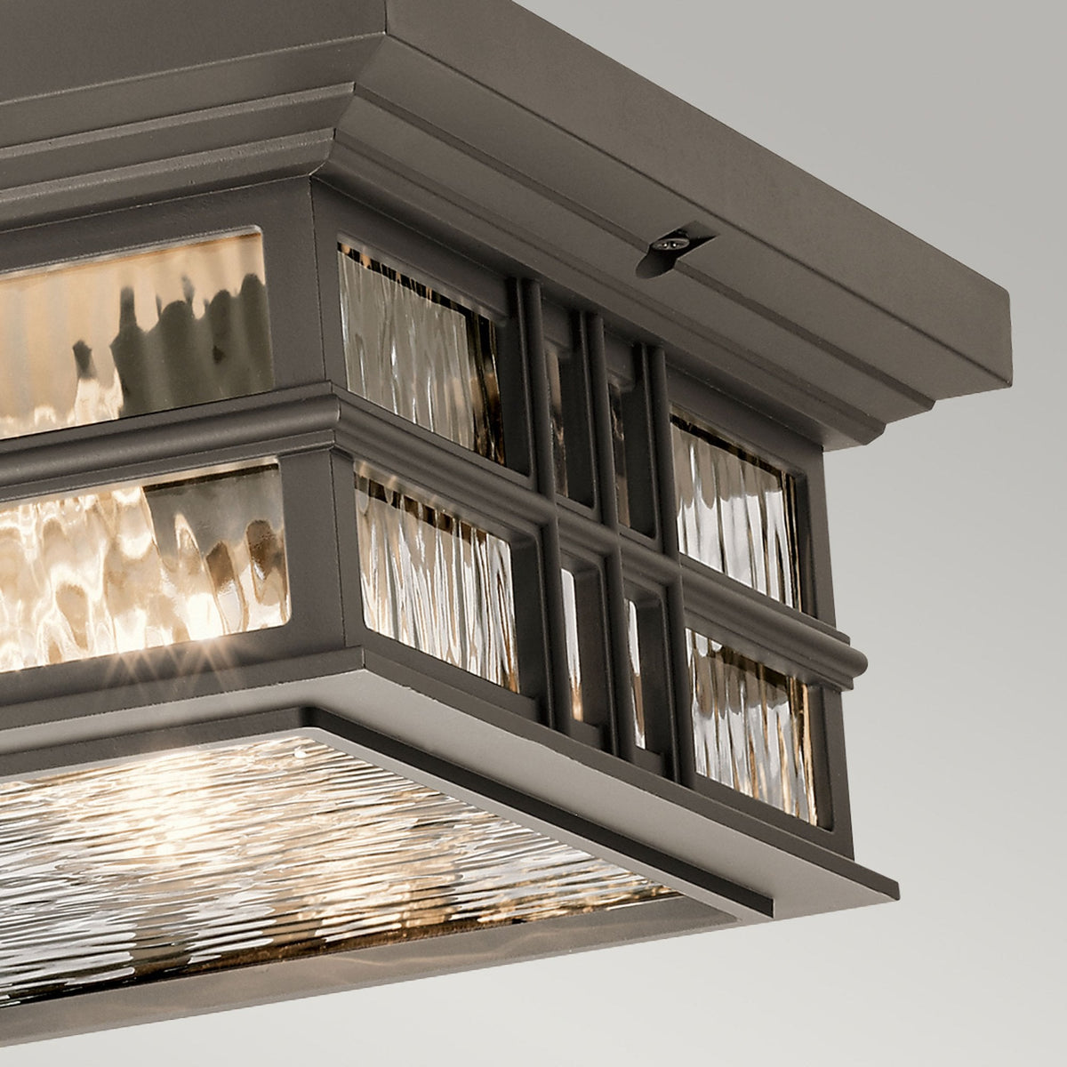 Beacon Square Coastal Flush Ceiling Light in Olde Bronze