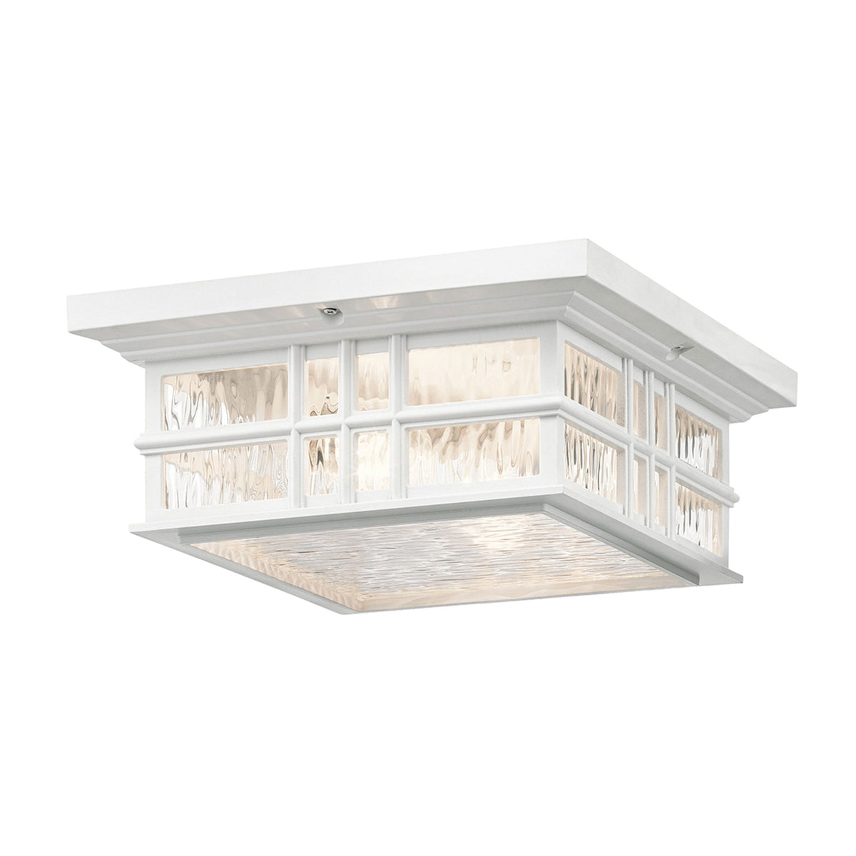 Beacon Square Coastal Flush Ceiling Light in White