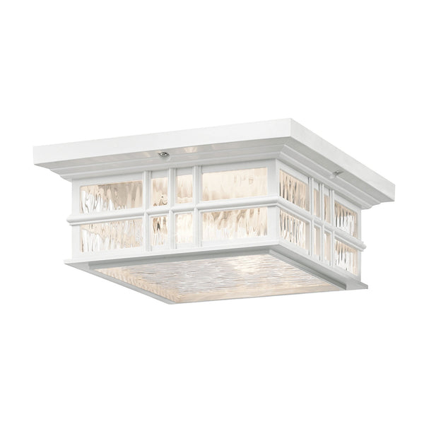 Beacon Square Coastal Flush Ceiling Light in White