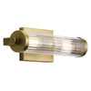 Azores Medium IP44 Wall Light in Natural Brass with Clear Ribbed Glass