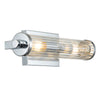 Azores Medium IP44 Wall Light in Polished Chrome with Clear Ribbed Glass