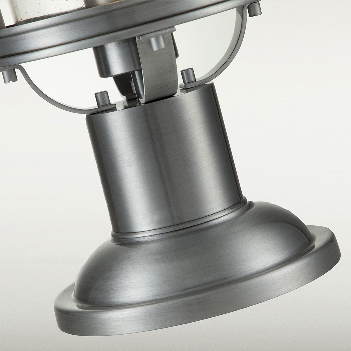 Booker IP44 Medium Pedestal Lantern in Industrial Aluminium