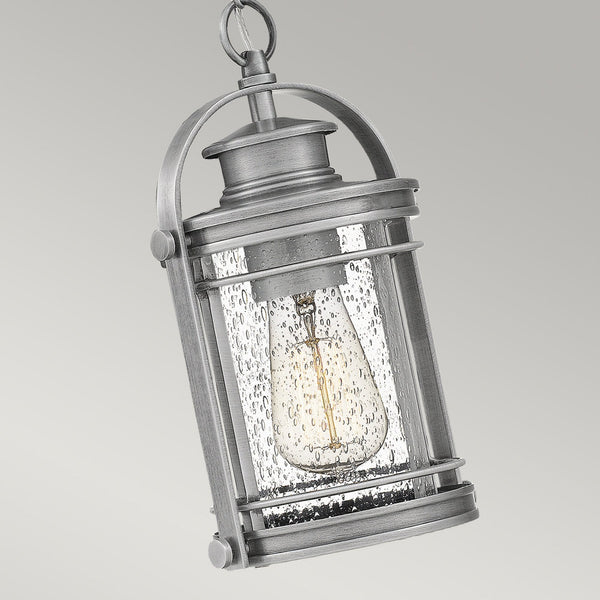 Booker IP44 Small Chain Lantern in Industrial Aluminium