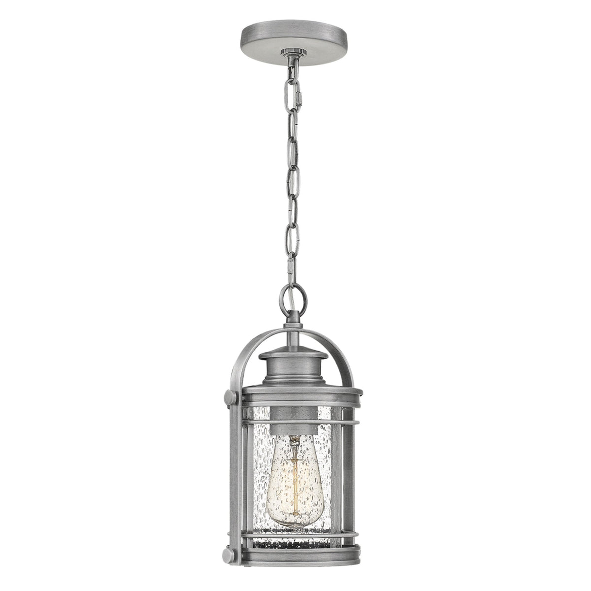 Booker IP44 Small Chain Lantern in Industrial Aluminium