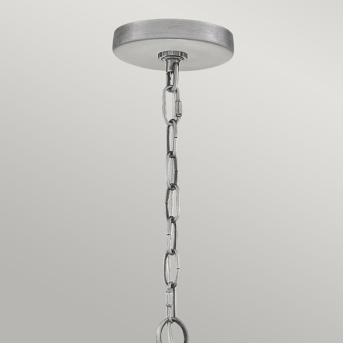 Booker IP44 Small Chain Lantern in Industrial Aluminium