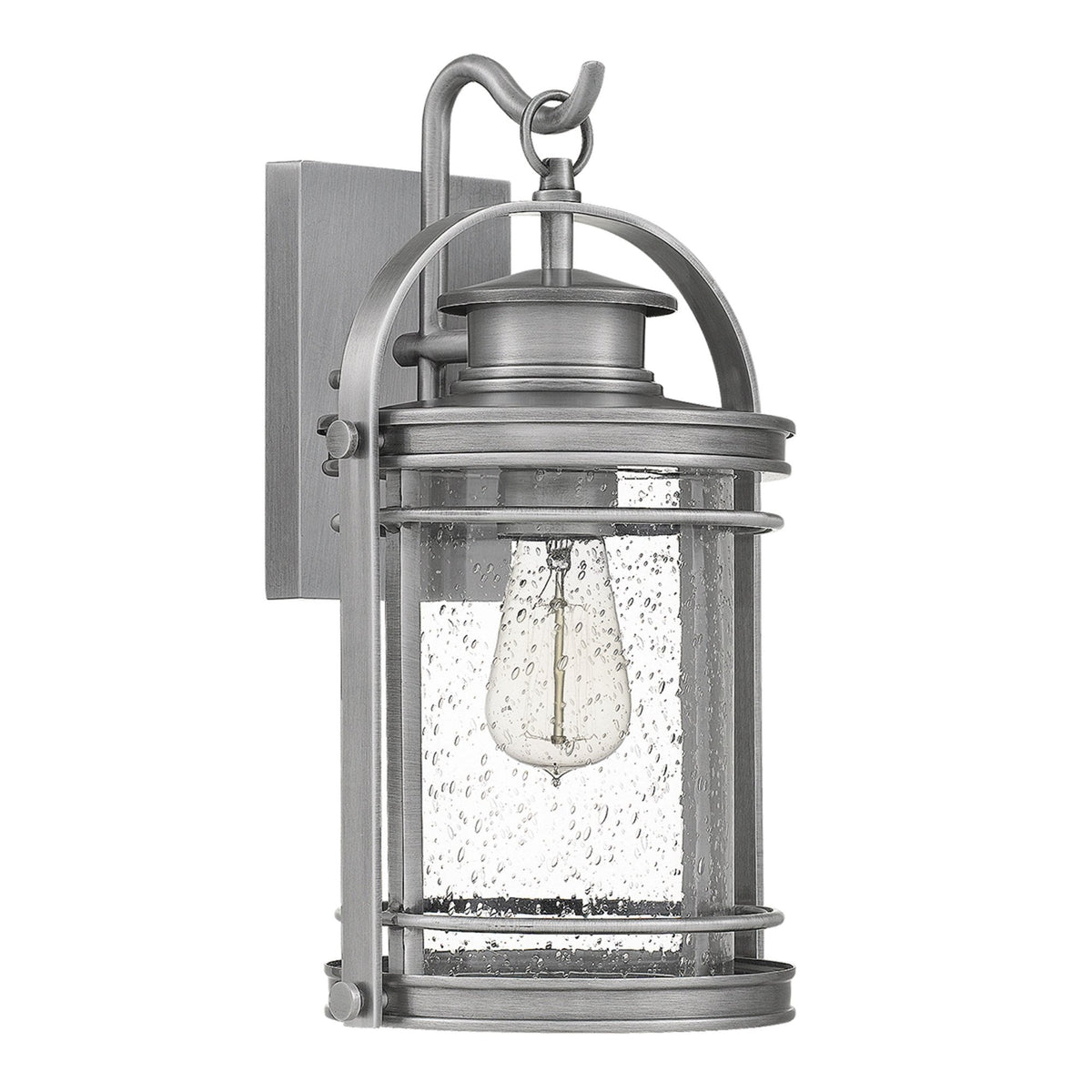 Booker IP44 Medium Wall Lantern in Industrial Aluminium