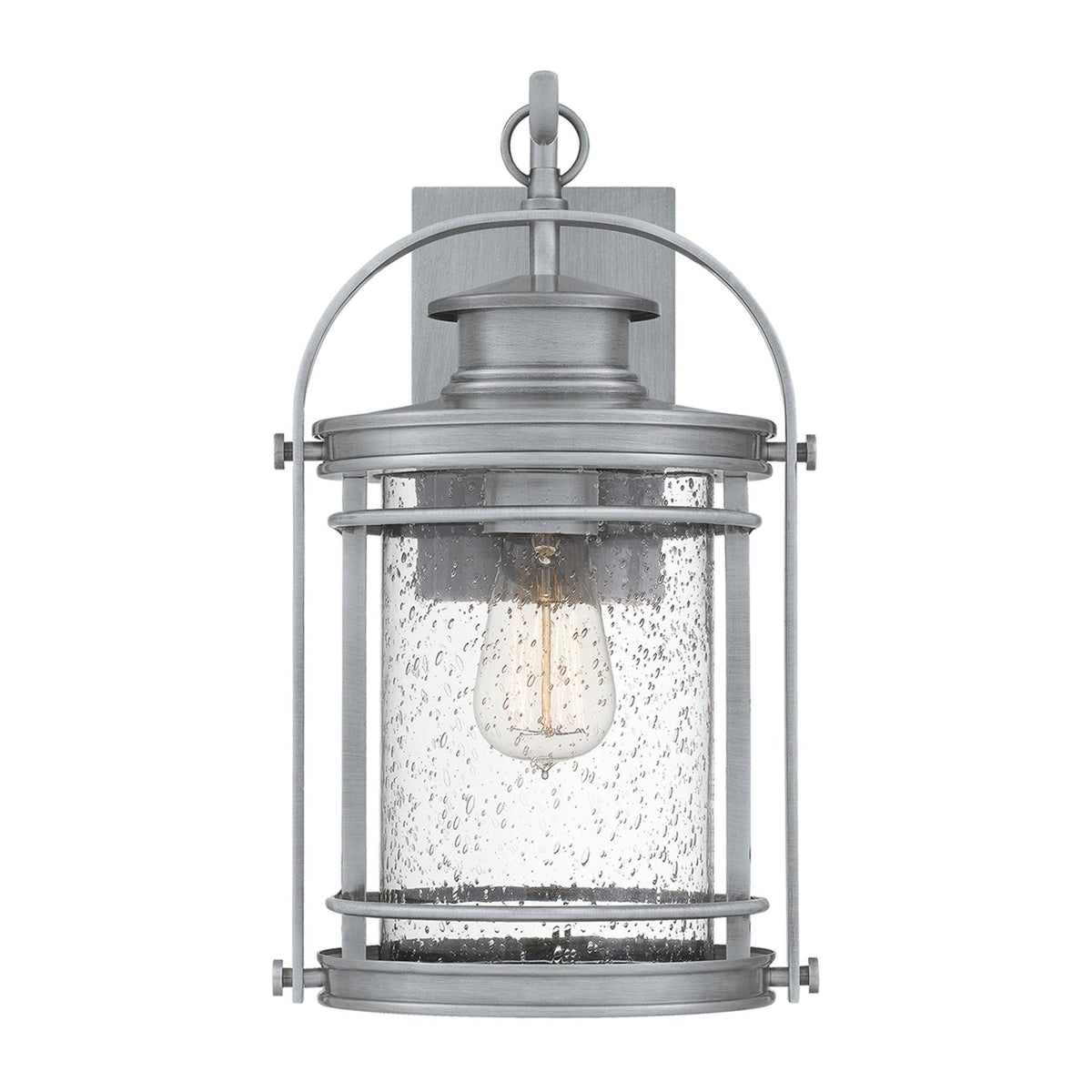 Booker IP44 Medium Wall Lantern in Industrial Aluminium