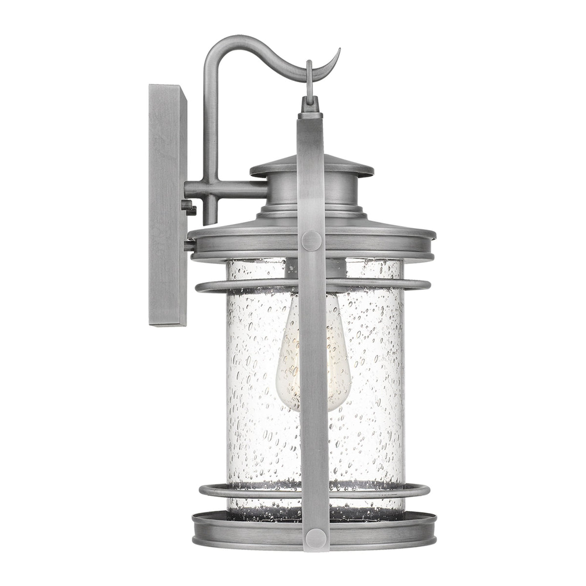 Booker IP44 Medium Wall Lantern in Industrial Aluminium