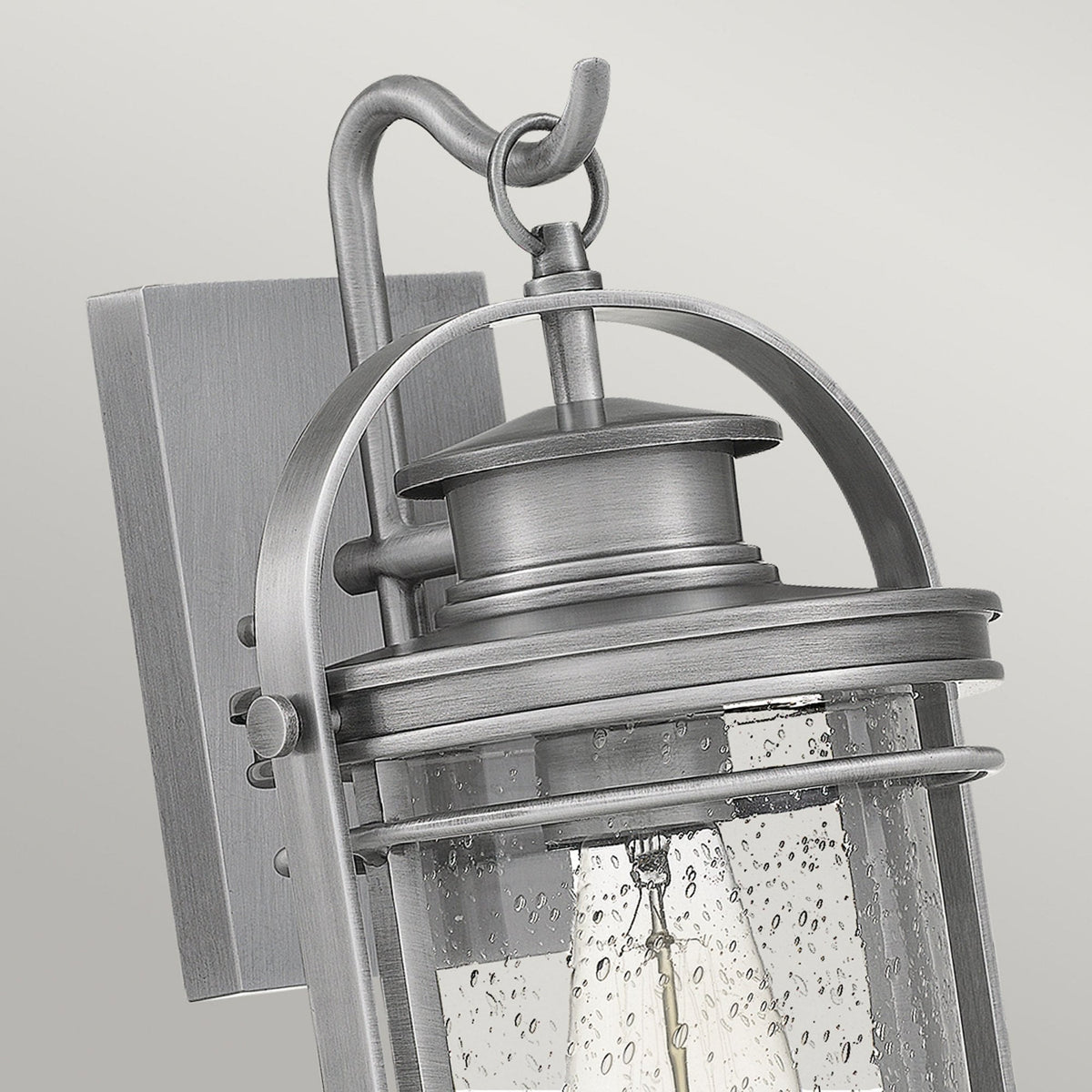 Booker IP44 Medium Wall Lantern in Industrial Aluminium