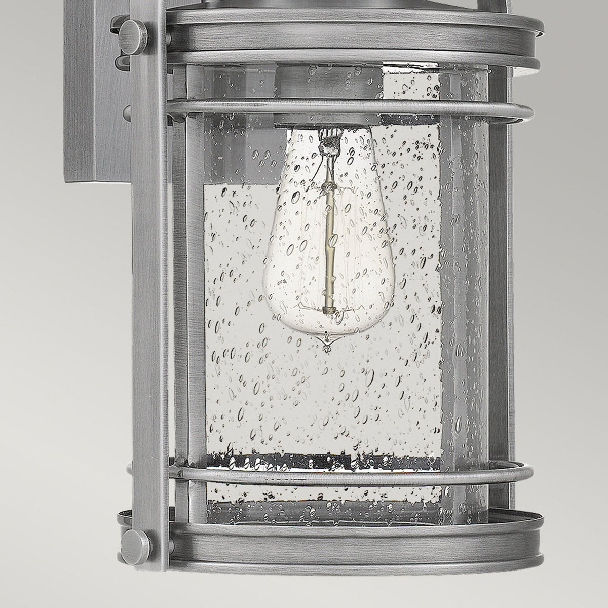 Booker IP44 Medium Wall Lantern in Industrial Aluminium