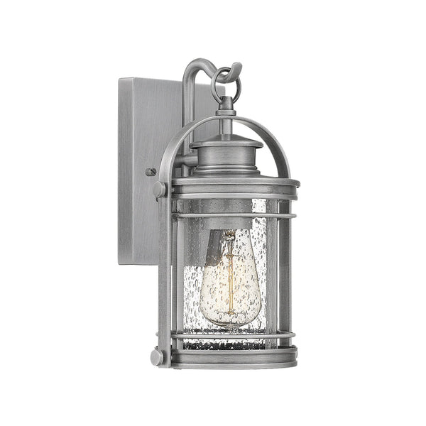 Booker IP44 Small Wall Lantern in Industrial Aluminium