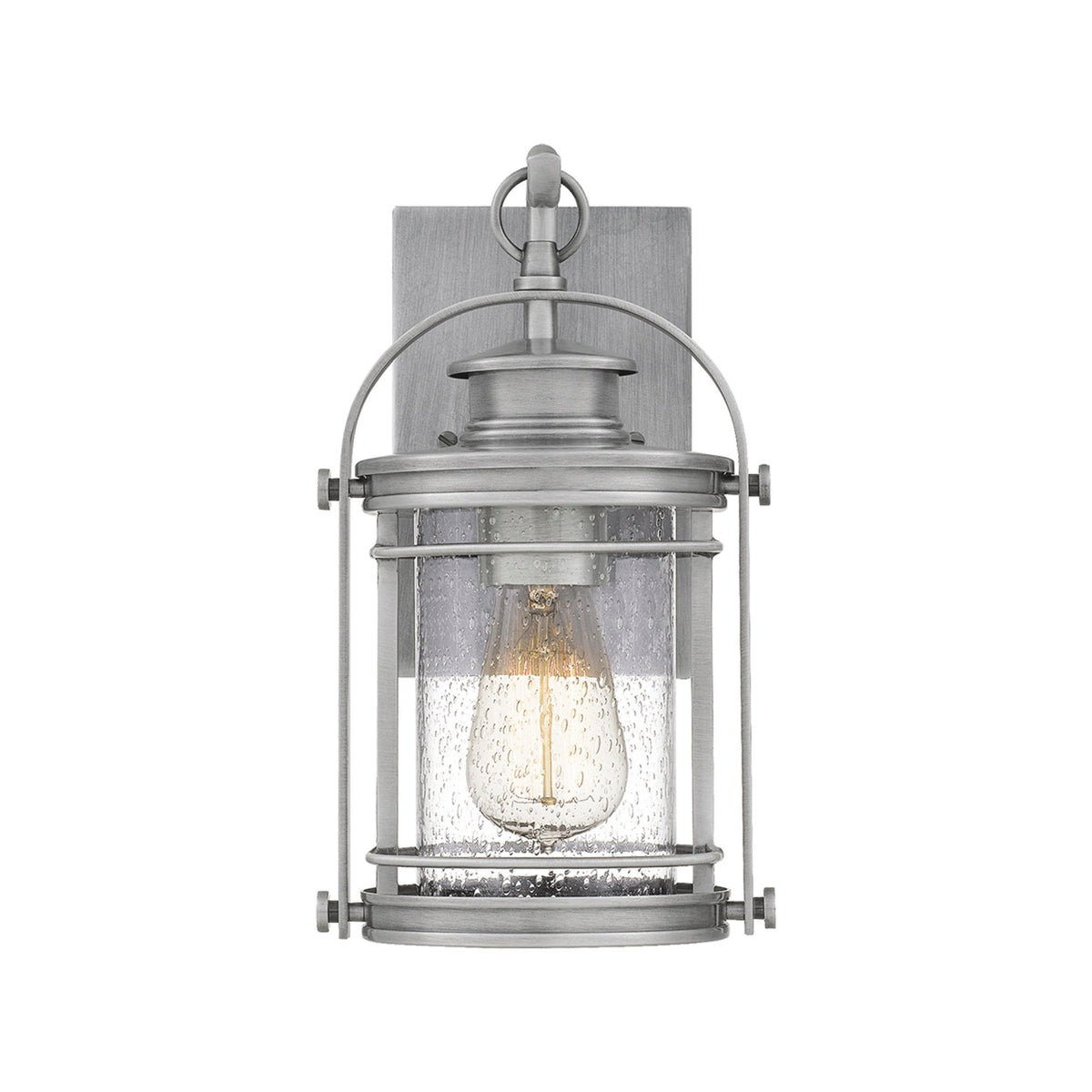 Booker IP44 Small Wall Lantern in Industrial Aluminium
