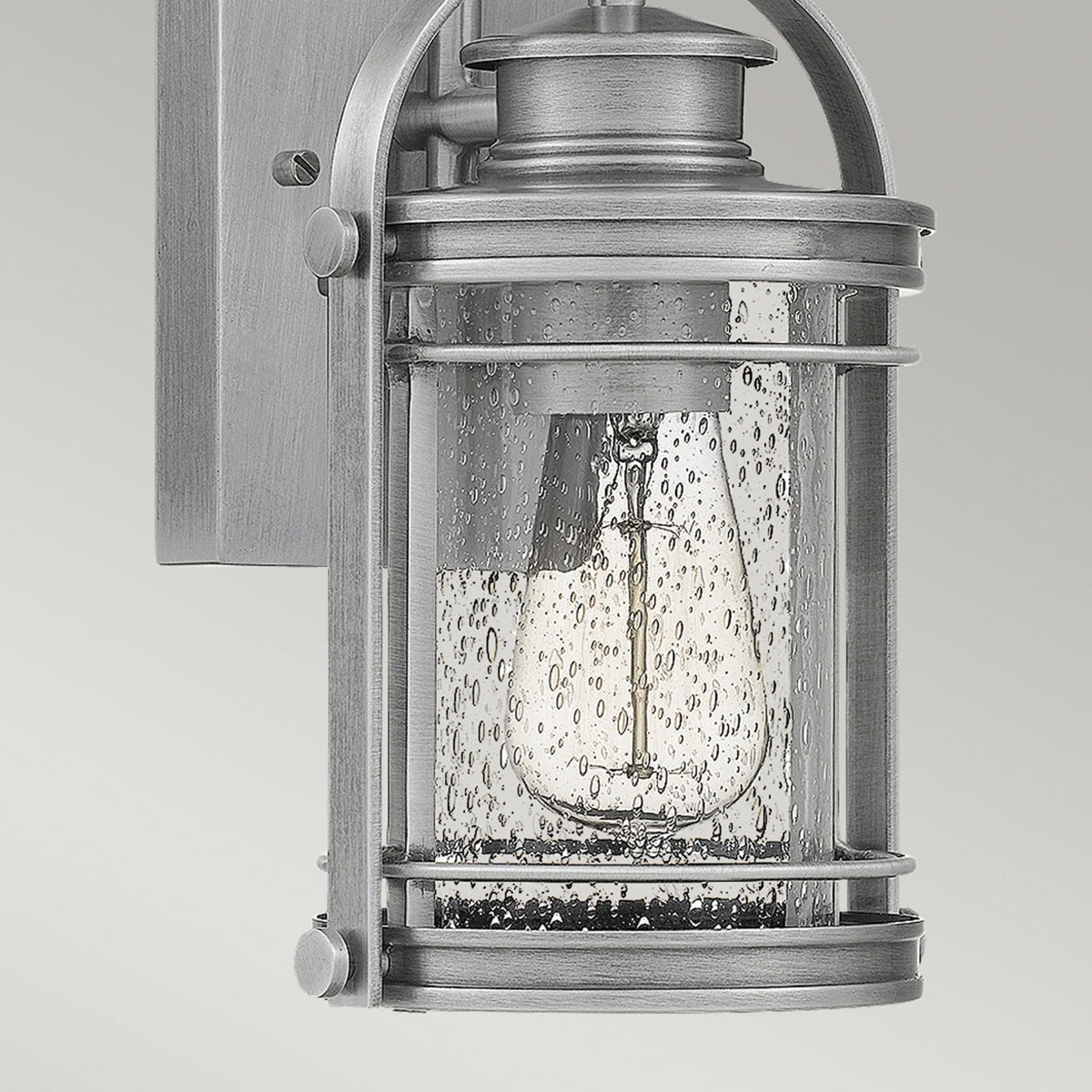 Booker IP44 Small Wall Lantern in Industrial Aluminium