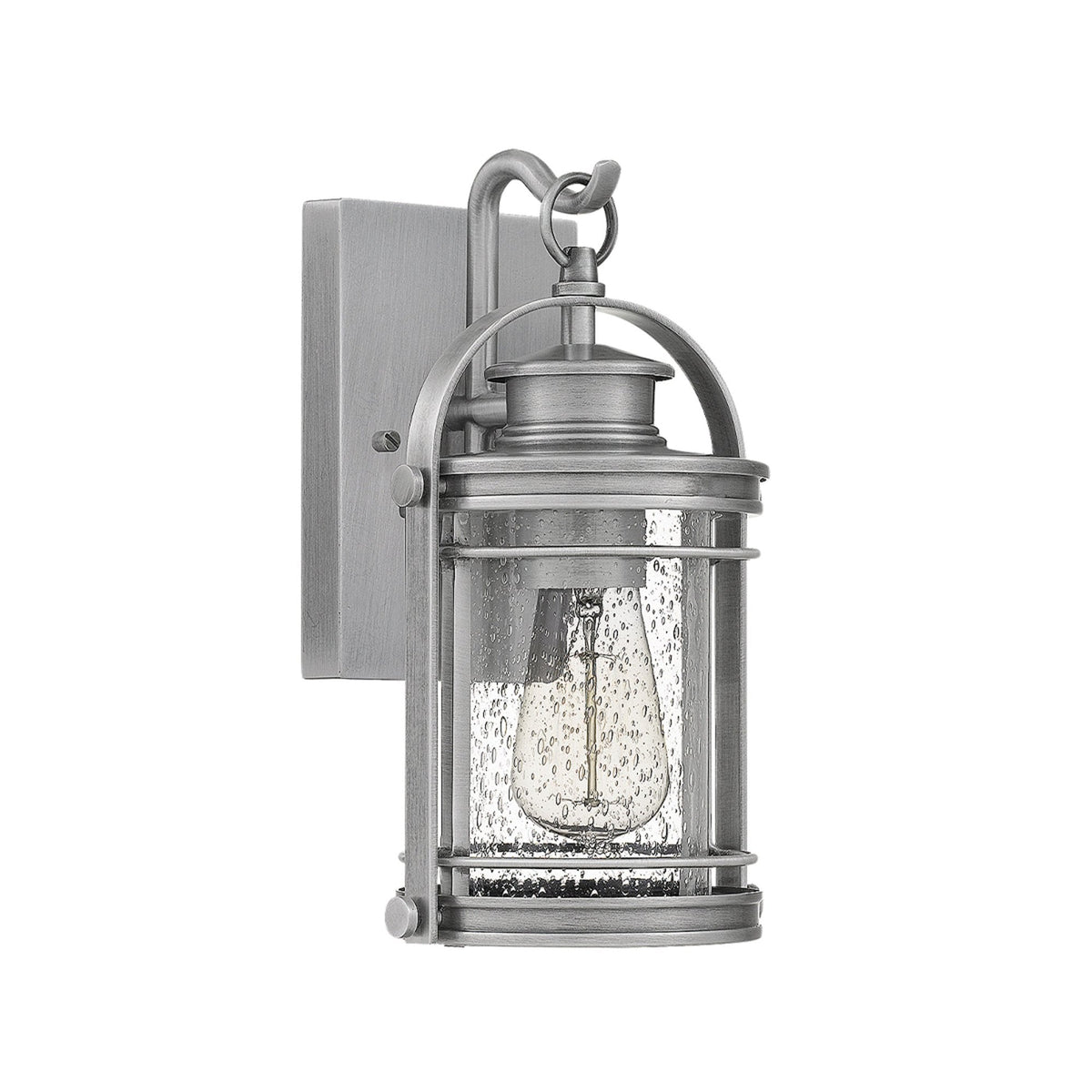 Booker IP44 Small Wall Lantern in Industrial Aluminium